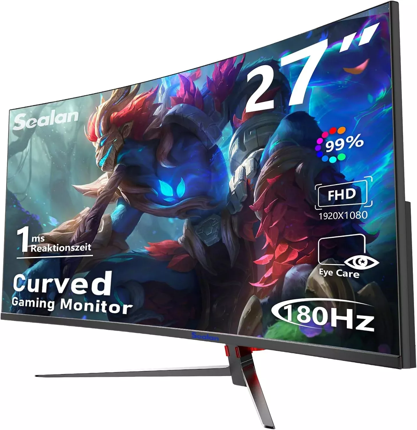 27-Inch Curved Gaming Monitor FHD 1080P with 100Hz Refresh Rate, HDR and 1800R Curvature