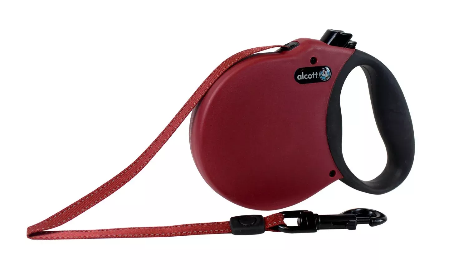 Alcott Adventure Retractable Reflective Belt Leash, 16' Long, Medium For Dogs Up To 65 Lbs, Blue With Black Soft Grip Handle,Rlsh Aa Md Bk