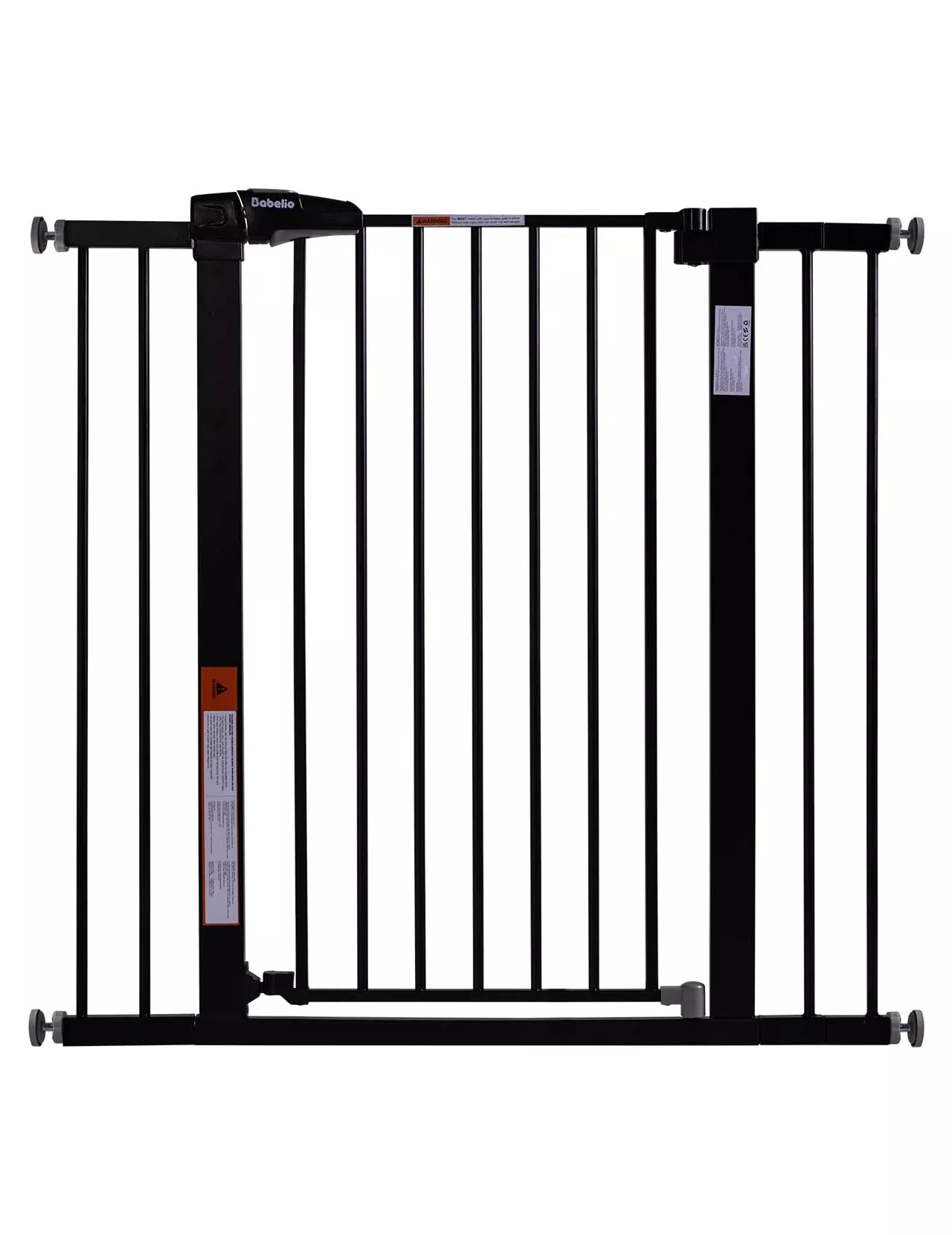 Babelio 36' Tall Baby Gate, 26-40' Wide Auto Close Pet Gate, Pressure Mounted Metal Dog Gate, Easy-Install No Drilling, No Tools Required, With Wall Protectors And Extension Kits, Black
