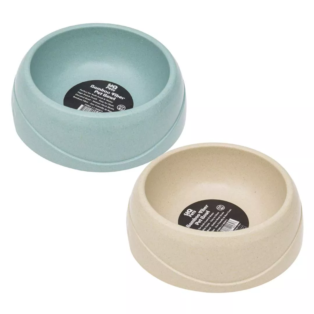 Bamboo Fiber Pet Bowls - Small, Assorted Colors