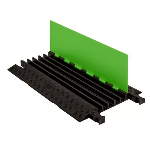 Checkers 5-Channel Guard Dog Cable Protectors for 1.325" Lines, SafeRay Hi-Viz Green Lid/Black Base