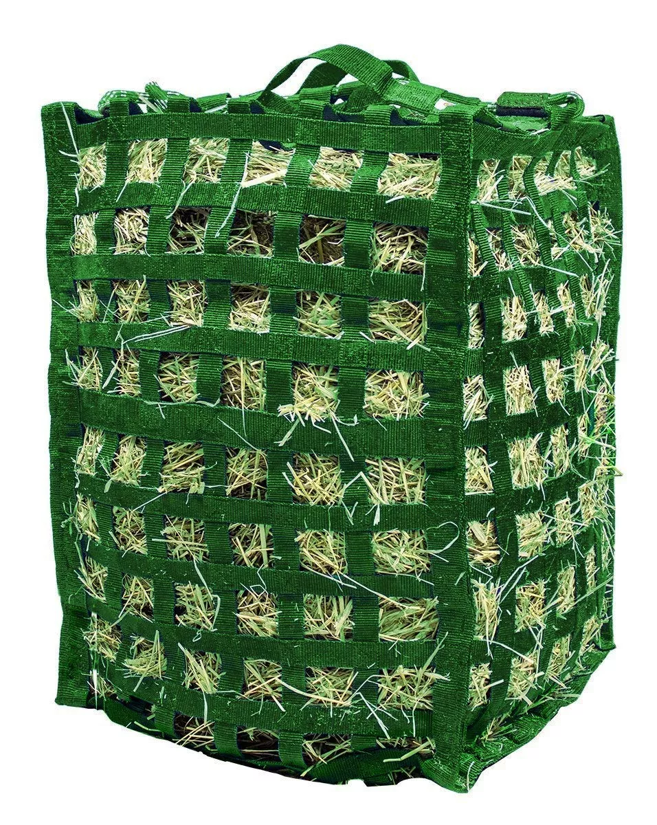 Derby Originals Natural Grazer Patented Four Sided Slow Feed Horse Hay Bale Bag With Exclusive Super Tough Bottom, Hunter Green (71-7133-Hgr)