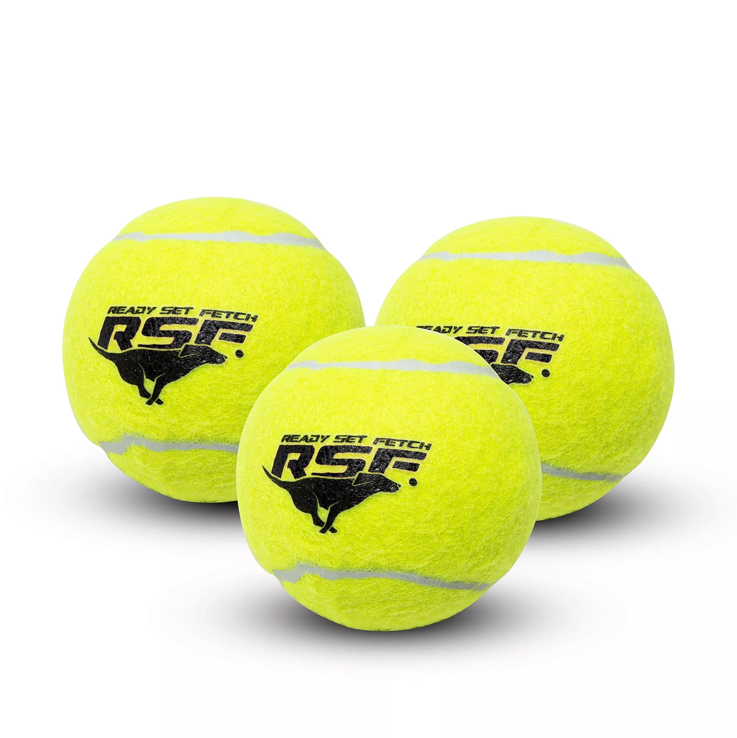 Franklin Pet Supply Squeaky Dog Toy Tennis Balls, Natural Rubber, Yellow, 3 Pack, Perfect for Small, Medium & Large Dogs - Model 90043
