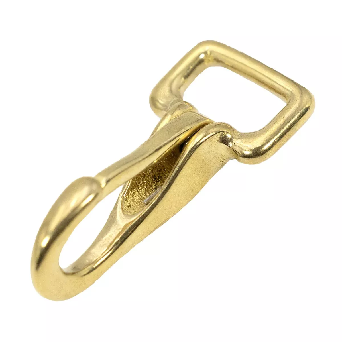 Jeffers Solid Brass Rein Spring Snap with Flat Fixed Eye