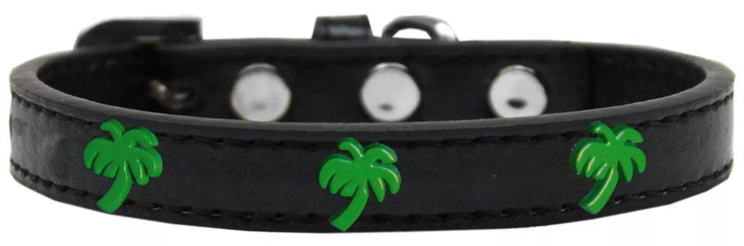 Mirage Pet Products 631-24 BK16 Green Palm Tree Widget Dog Collar, Size 16, Black