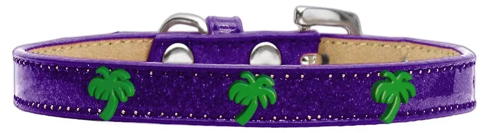 Mirage Pet Products 633-24 PR12 Green Palm Tree Widget Ice Cream Dog Collar, Size 12, Purple