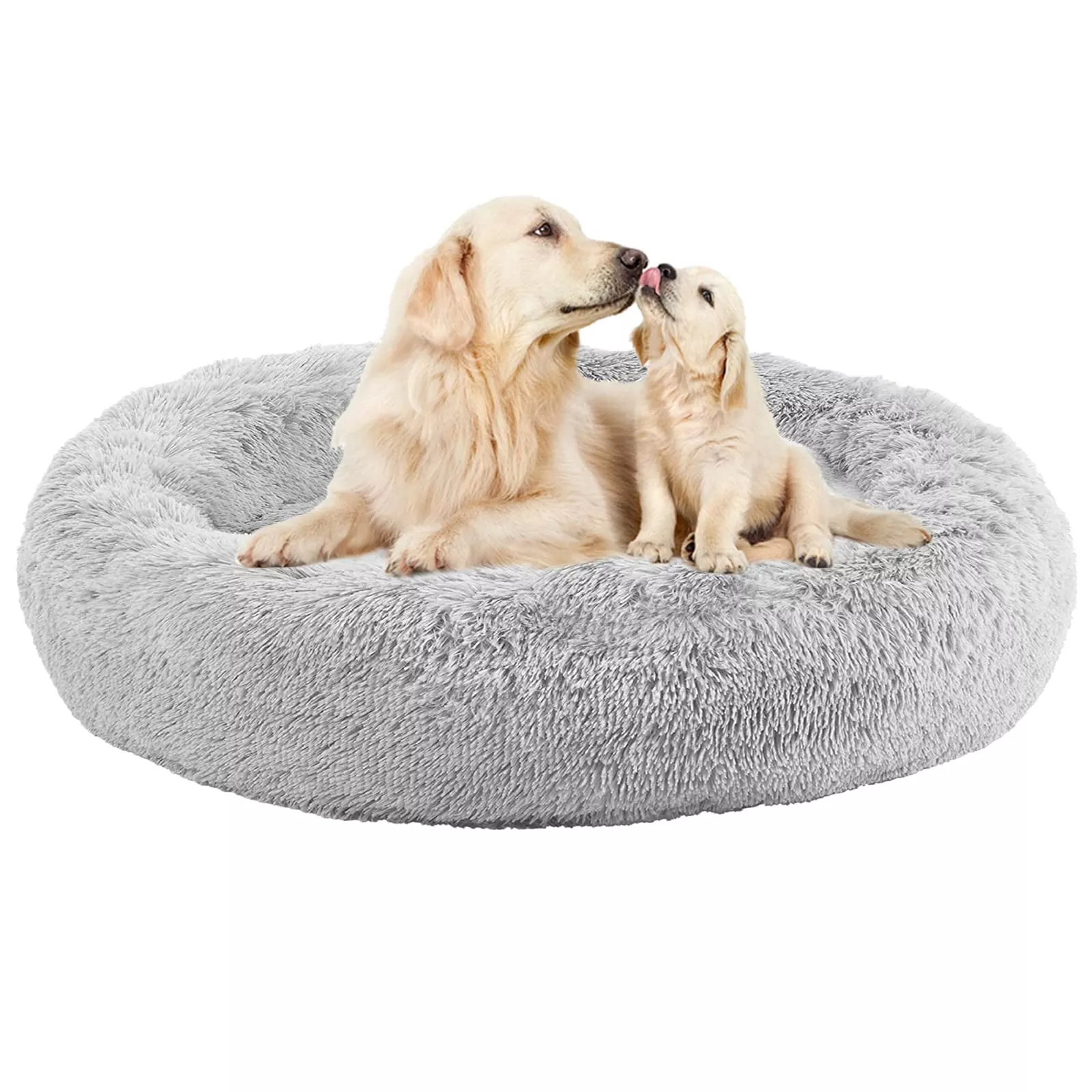 Nisrada Dog Bed For Medium Large Dogs, 36 Inch Calming Dogs Bed, Washable-Round Cozy Soft Pet Bed For Puppy And Kitten With Slip-Resistant Bottom