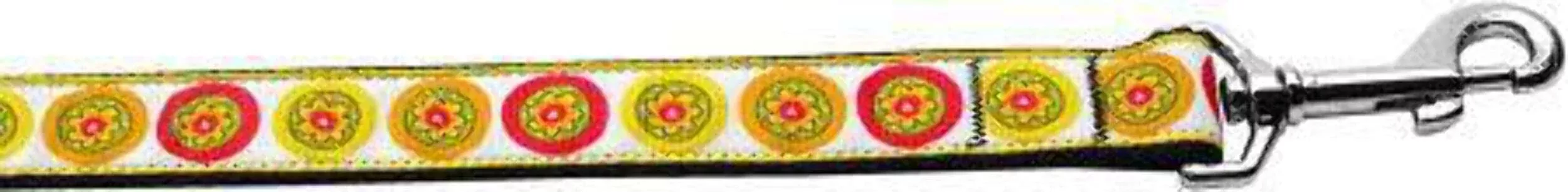 Pet Dog & Cat Nylon Collar or Leash, "Autumn Daisies" 1" w x 4 ft. leash