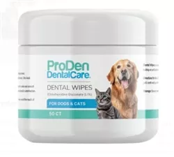 ProDen Dental Care Dental Wipes for Cats & Dogs, 50 Count l Dental Care Wipes For Pets | Medi-Vet