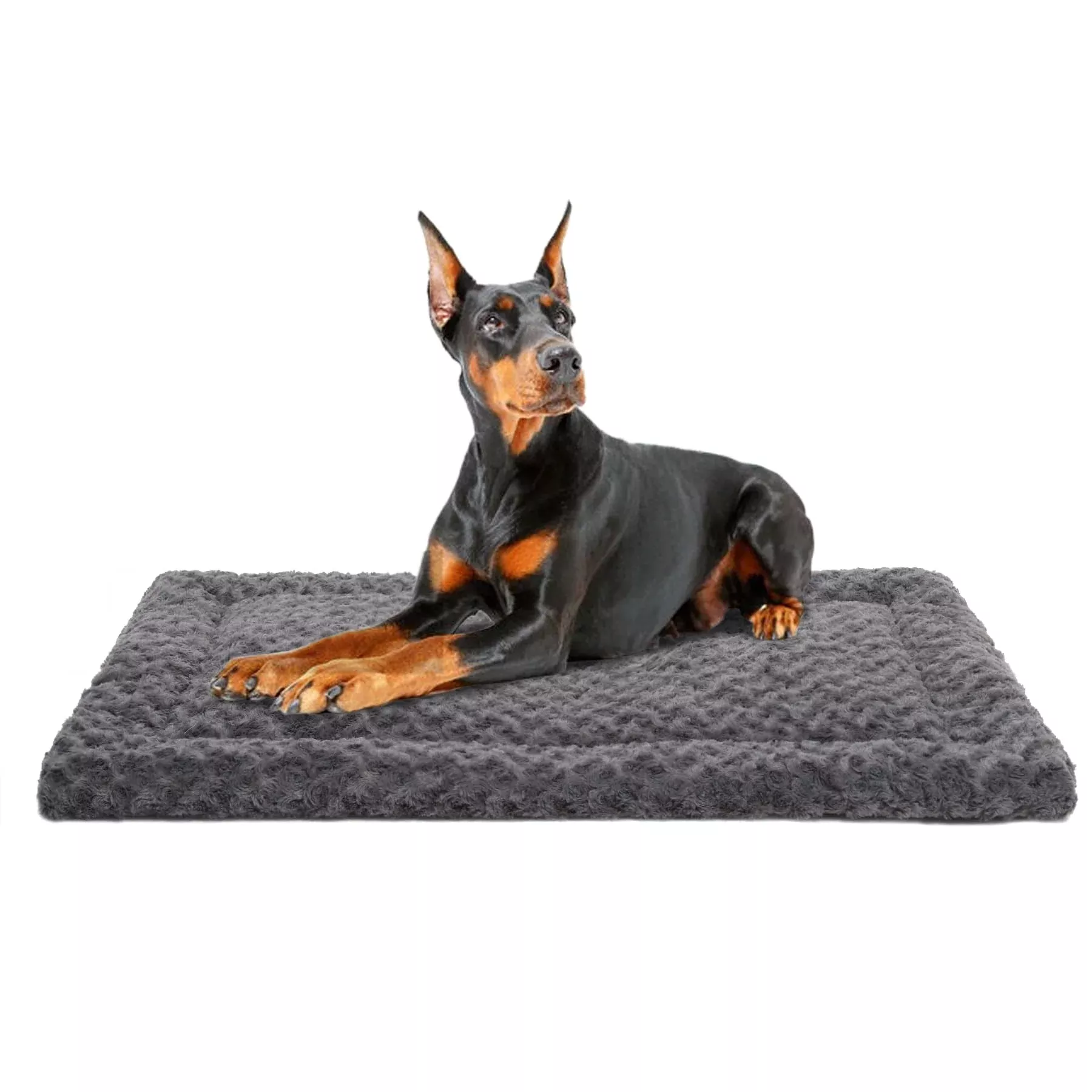 Washable Dog Bed Mat Reversible Dog Crate Pad Soft Fluffy Pet Kennel Beds Dog Sleeping Mattress For Large Jumbo Medium Small Dogs, 21 X 13 Inch, Gray